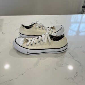 Converse  Ct As Oxford Leopard Trim Womens Sneakers In White US 8